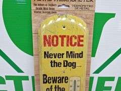 Metal Beware of Owner Thermometer