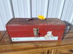 Red Metal Toolbox & Tools