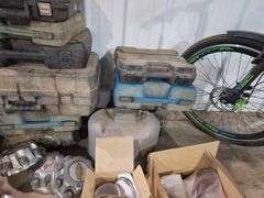Tool Cases with various tools inside ,Tools that do not run,Bike & Spray Guns