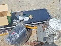 Coleman Lantern -- Coleman Sleeping Bag -- Cot -- White  Kerosene Heater all one money