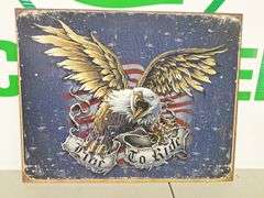 Metal Live to Ride Sign
