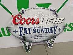 Metal Coors Light Fat Sunday Sign