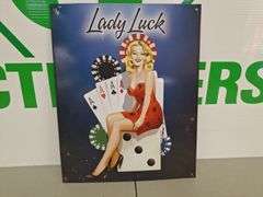 Metal Lady Luck Sign