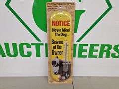 Metal Beware of Owner Thermometer