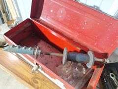 Red Metal Toolbox & Tools