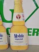(2) Metal Modelo Especial Bottle Shape Signs