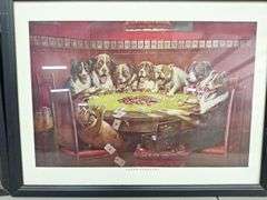 (3) Poker Playing Dog Pictures & Frames