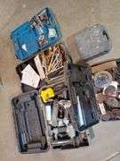 Tool Cases with various tools inside ,Tools that do not run,Bike & Spray Guns