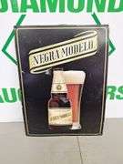 Metal Negra Modelo Beer Sign