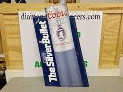 Metal Coors Light Silver Bullet Sign