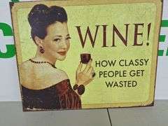 Metal Wine Sign