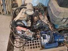 Tool Cases with various tools inside ,Tools that do not run,Bike & Spray Guns