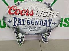 Metal Coors Light Fat Sunday Sign