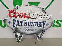 Metal Coors Light Fat Sunday Sign