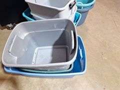 (8) Totes & (2) Round Tubes all one money (no lids)