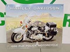 Metal Harley Police Sign
