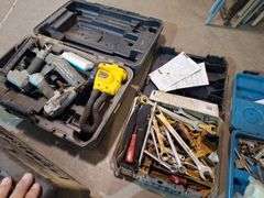 Tool Cases with various tools inside ,Tools that do not run,Bike & Spray Guns