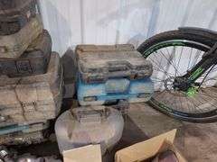 Tool Cases with various tools inside ,Tools that do not run,Bike & Spray Guns