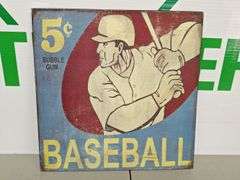 Metal 5ct Baseball Sign