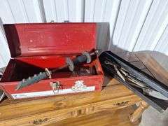 Red Metal Toolbox & Tools
