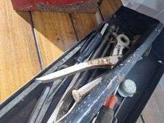 Red Metal Toolbox & Tools