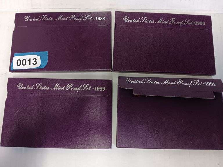 (4) United States Proof Sets: 88'89'90'91