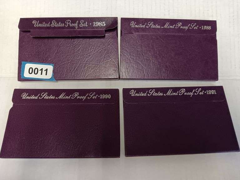 (4) United States Proof Sets: 85' 88'90'91