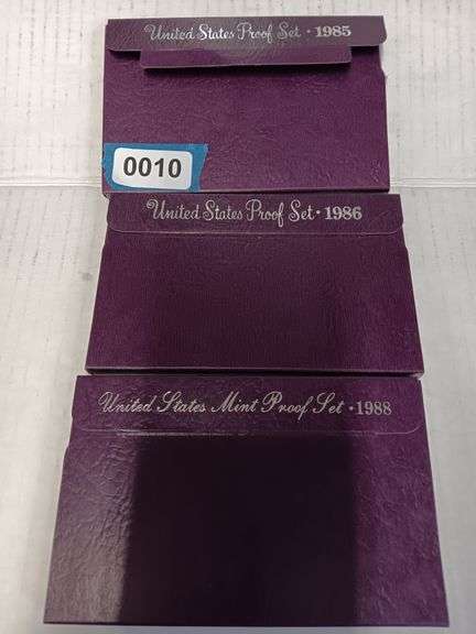 (3) United States Proof Sets: 85'86'88'