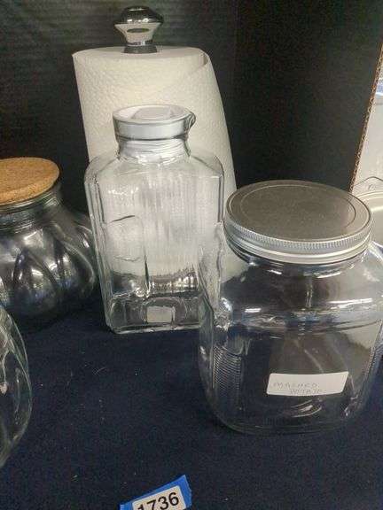 Paper Towel Holder, Pitcher, and Lidded Jars