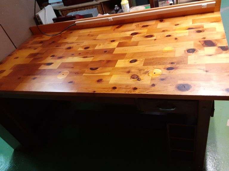Wood Work Bench w/ Butcher Block Top