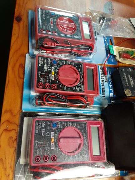 (3) Digital Multi Meters, Battery Tester & Demagnetizer