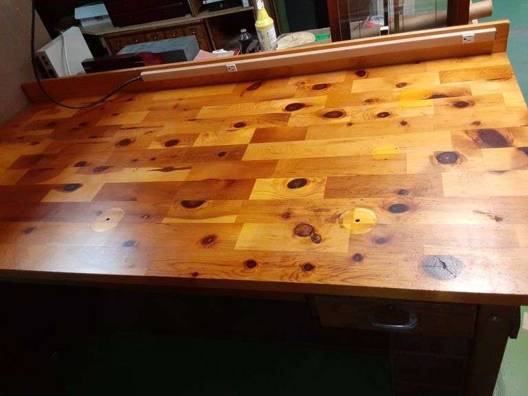 Wood Work Bench w/ Butcher Block Top