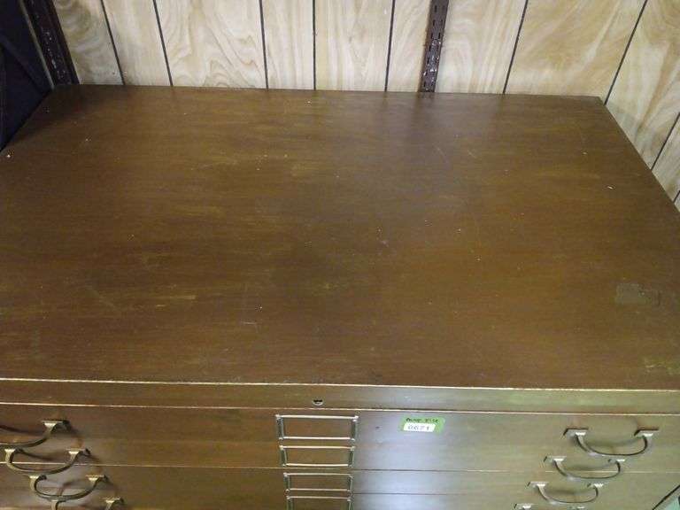 5 Drawer Steel Map Cabinet w/ Stand