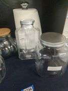 Paper Towel Holder, Pitcher, and Lidded Jars