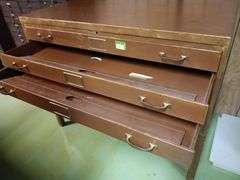 5 Drawer Steel Map Cabinet w/ Stand