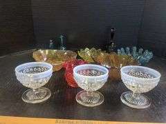 Opalescent Hobnail Custard Dishes, Candy Bowls, and More