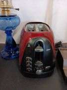 Desk Lamp, Oster Toaster & Blue Glass Faux Oil Lamp