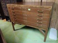 5 Drawer Steel Map Cabinet w/ Stand
