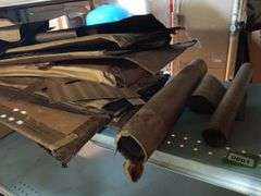Large Assortment of Rolls and Sheets of Wood Veneer