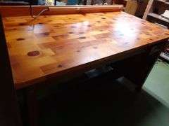 Wood Work Bench w/ Butcher Block Top