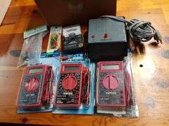 (3) Digital Multi Meters, Battery Tester & Demagnetizer