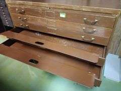5 Drawer Steel Map Cabinet w/ Stand