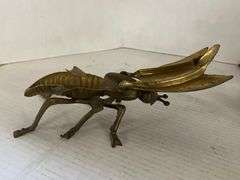 Brass Fly Ashtray, Brass Flower Candle Sticks, and More