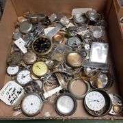 Large Assortment of Pocket Watch Cases, Watch Bands & Assorted Parts