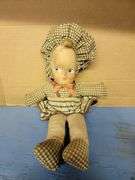 (3) Dolls: Antique/Vintage. Golliwog Doll, Black Mammie Doll & Fabric Face Doll