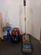 Desk Lamp, Oster Toaster & Blue Glass Faux Oil Lamp