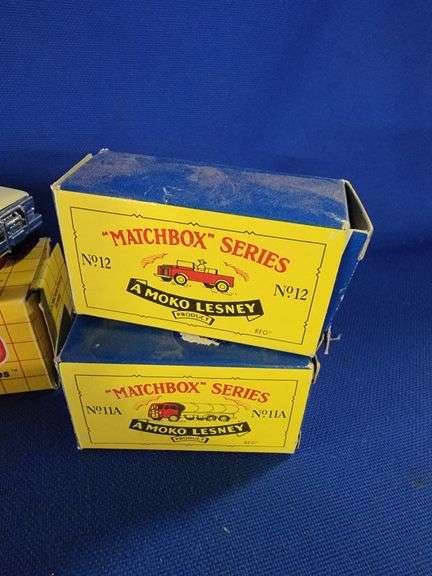 Moko Lensey, Matchbox, and BP Diecast Cars in Boxes