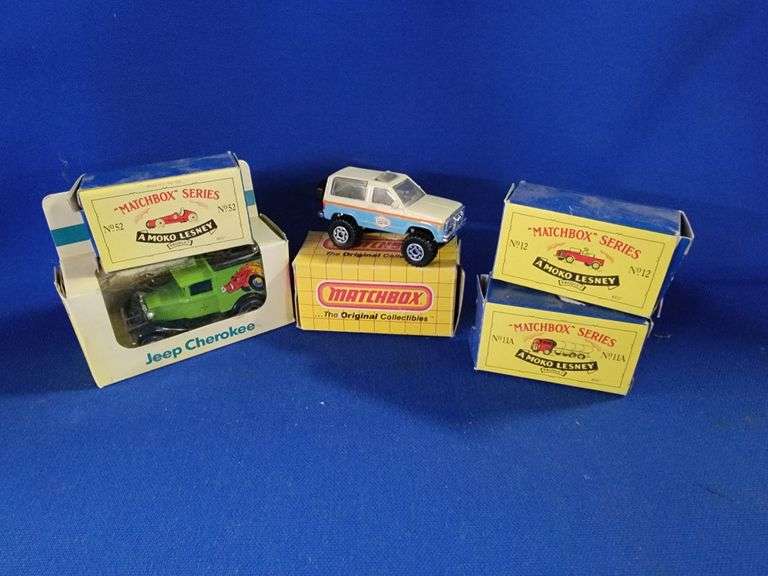 Moko Lensey, Matchbox, and BP Diecast Cars in Boxes