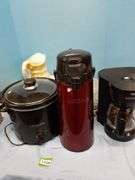 Pitcher and Bowl, Black and Decker Coffee Maker, Coffee Carafe, Crock Pot, and Assorted Serving Dish