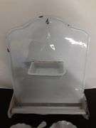 Enamel Towel/Soap Holder & Candle Sticks